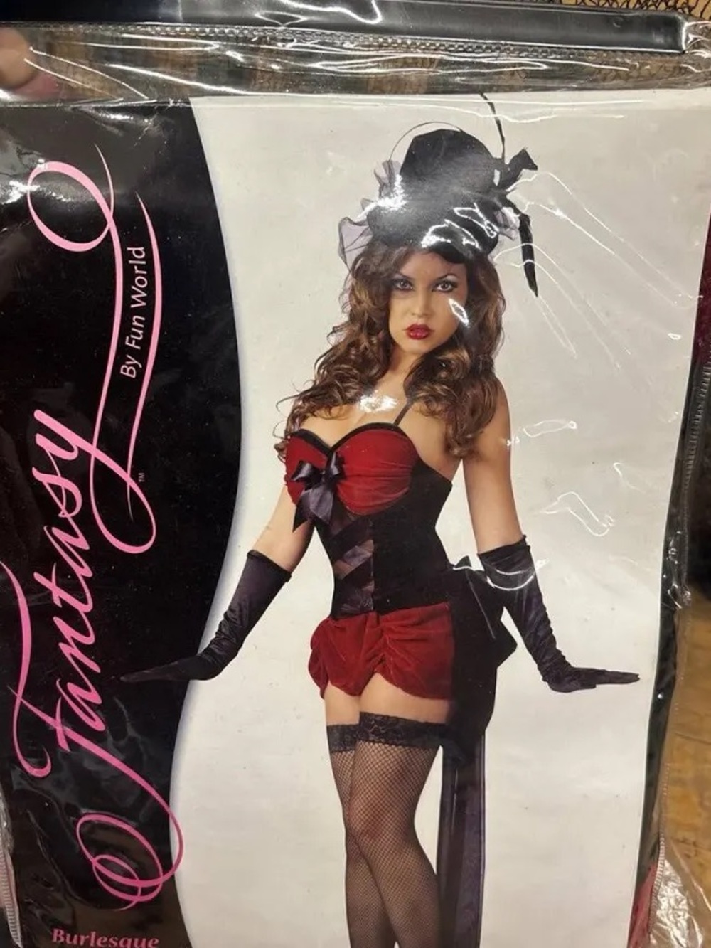 Burlesque Womens Red & Black Corset Costume